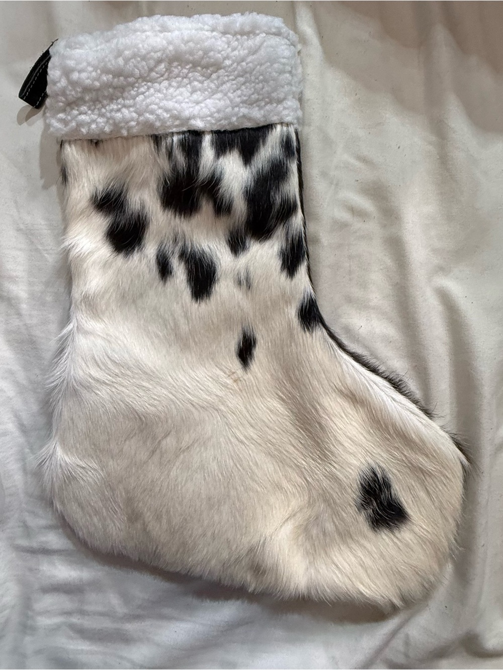 Genuine Cowhide Christmas Stocking Handmade Western Holiday Decor
